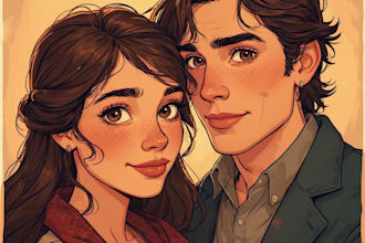 draw couple portrait wedding portrait illustration