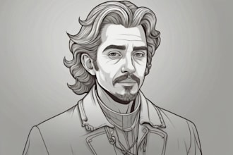 create vector line art illustration