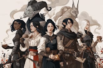 design custom dnd party portraits and group art