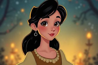made a unique disney style portrait
