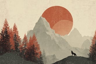 design modern vintage travel poster in minimalist style