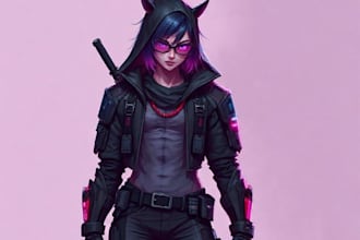 design cyberpunk character, original character design