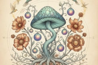 draw an unique botanical illustration