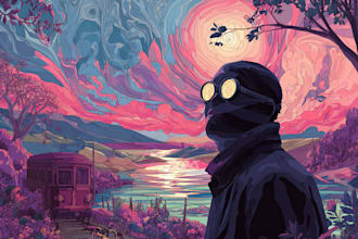stunning illustration psychedelic, lifestyle, surrealism