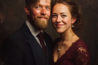draw a couple portrait, wedding illustration
