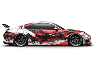 design a custom vehicle wrap, cars, pickups, trailers,