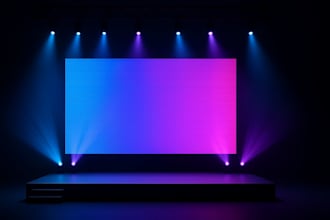 design a realistic 3d stage for events, churches, concerts and conferences