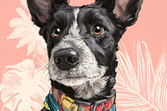 draw a disney pets portrait illustration in disney style