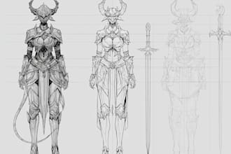 draw fantasy character sketch for you