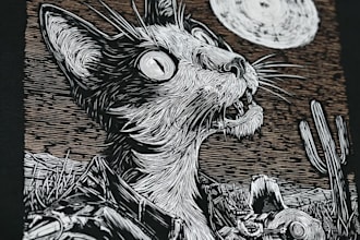 do a top notch linocut illustration for the shirt design