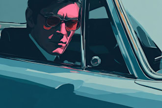 draw an illustration of a car cartoon portrait vector art