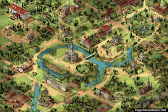 create vector isometric map illustration for website and app