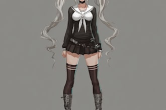 illustrate custom danganronpa style character