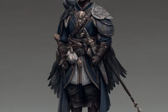 draw a fantasy character for dnd, pathfinder, etc