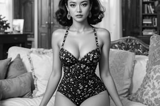 make retro chic pin up character artwork