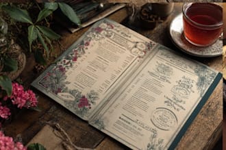 create a retro vintage creative restaurant menu design