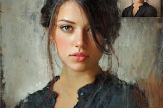 paint realistic or cartoon digital portraits