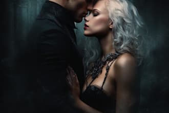 design dark mafia romance book cover with fantasy nsfw character art fiction