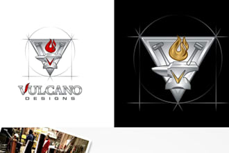 design a professional 3d silver metallic badge logo