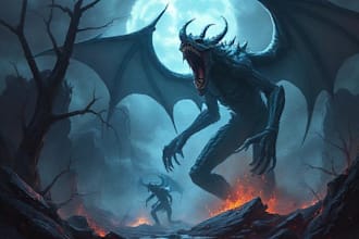create concept art, illustration, monster art, horror art