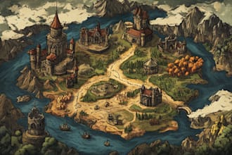 fantasy map design vector map world map fantasy map