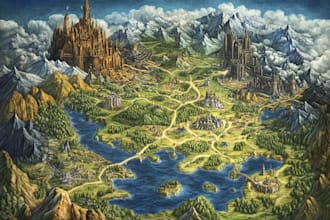 do fantasy map illustration for map