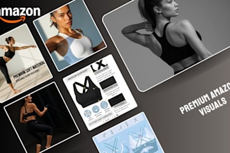 design amazon fitness listing images and a plus content