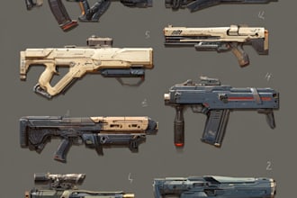 create weapon design and illustration