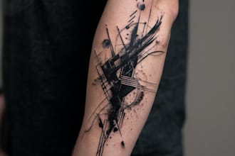 custom an abstract black tattoo design