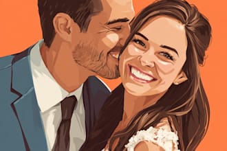 draw couple portrait illustration