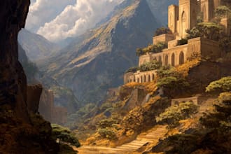fantasy landscape art concept lost civilizations