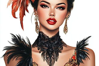 draw a fashion illustration or sketch of a figure in clothes