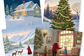 draw christmas illustrations and cards for you