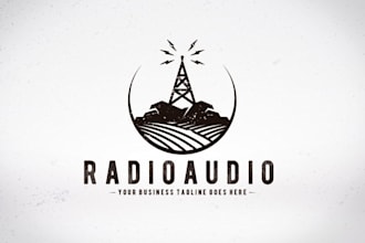 design a modern and professional radio logo for your station or podcast