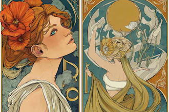 do art nouveau neo traditional illustration