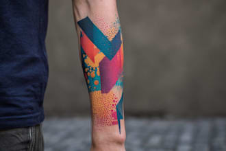 custom an abstract black tattoo design
