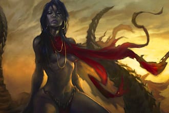 draw a fantasy horror art illustration