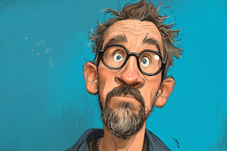 draw funny caricature portrait and cartoon