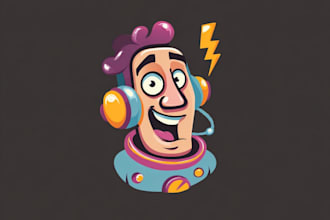 create a vintage cartoon logo design