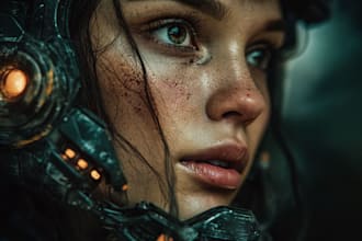 design stunning sci fi portrait art