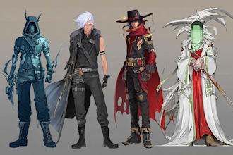 draw your cyberpunk or final fantasy game character art