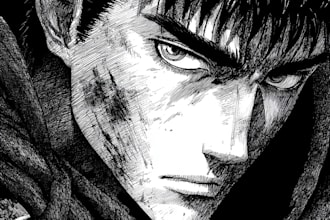 draw custom dark berserk style art in high quality