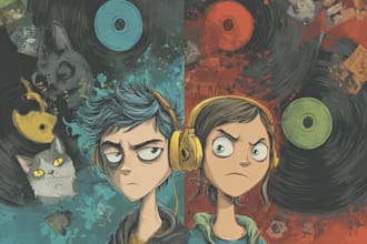 design or draw your cartoon album, single cover