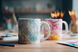 create a custom coffee mug design or coffee cup design