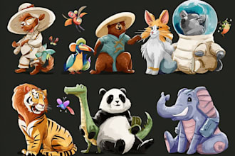 draw animals in cartoon style