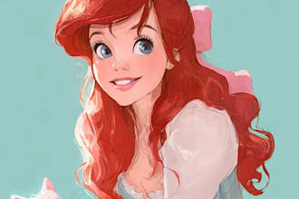 paint your cartoon portrait in disney style