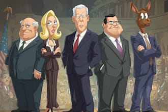 design an political or satirical cartoon