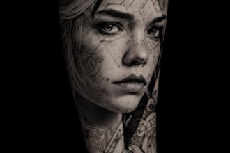 draw custom realistic tattoo design, tattoo sleeve art