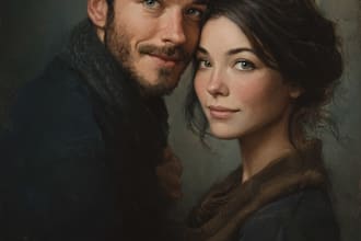draw couple portrait illustration