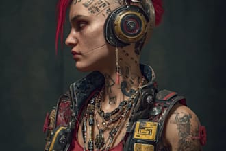 draw your cyberpunk or final fantasy game character art